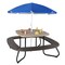 Kids Outdoor Play Table with Collapsible Umbrella and Heavy-Duty Metal Frame